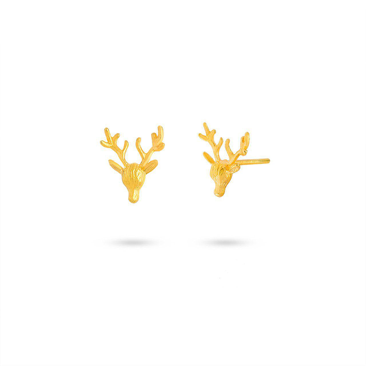 گوشواره گوشواره میخی طلا طرح گوزن ریز کد EM219