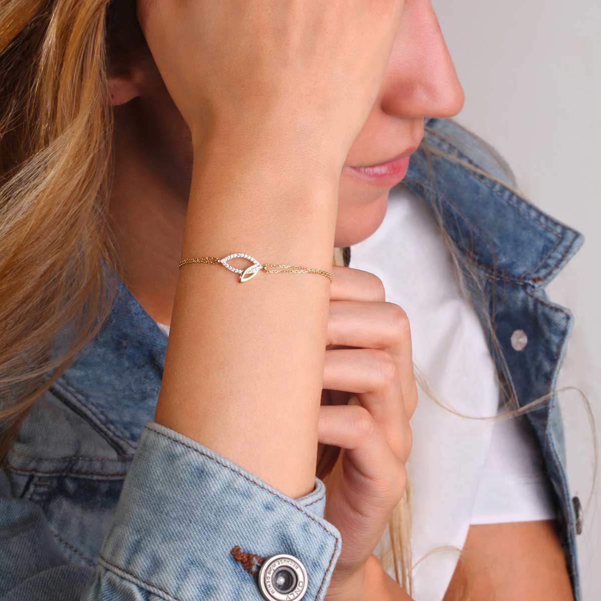 دستبند زنجير طلا  کد BMOH107