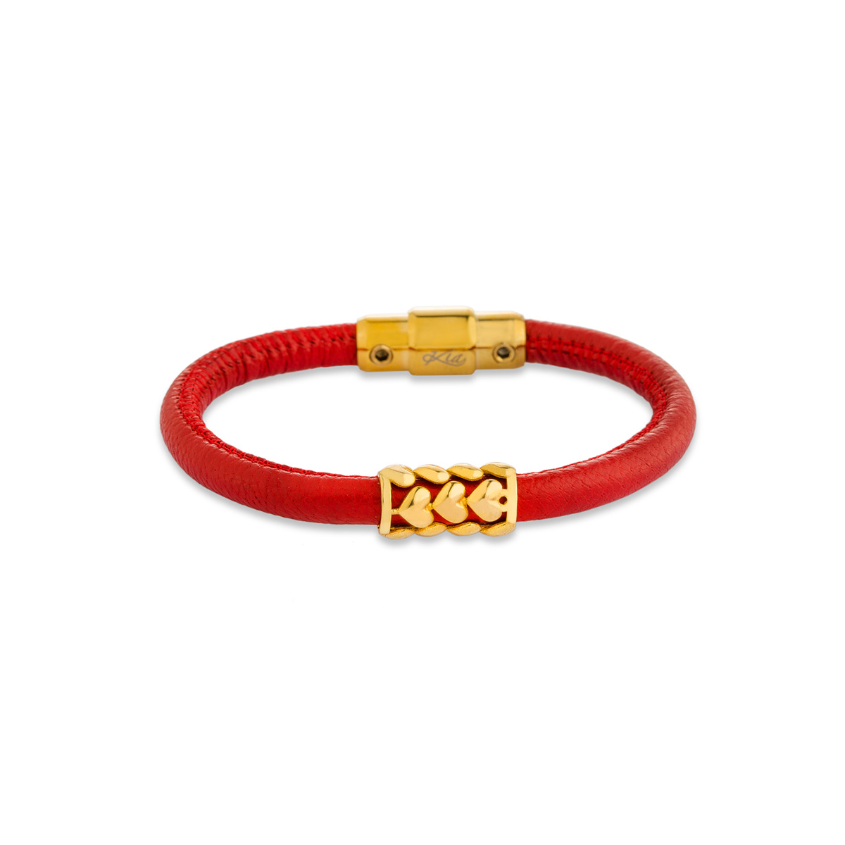 دستبند چرم و طلا  کد BM216