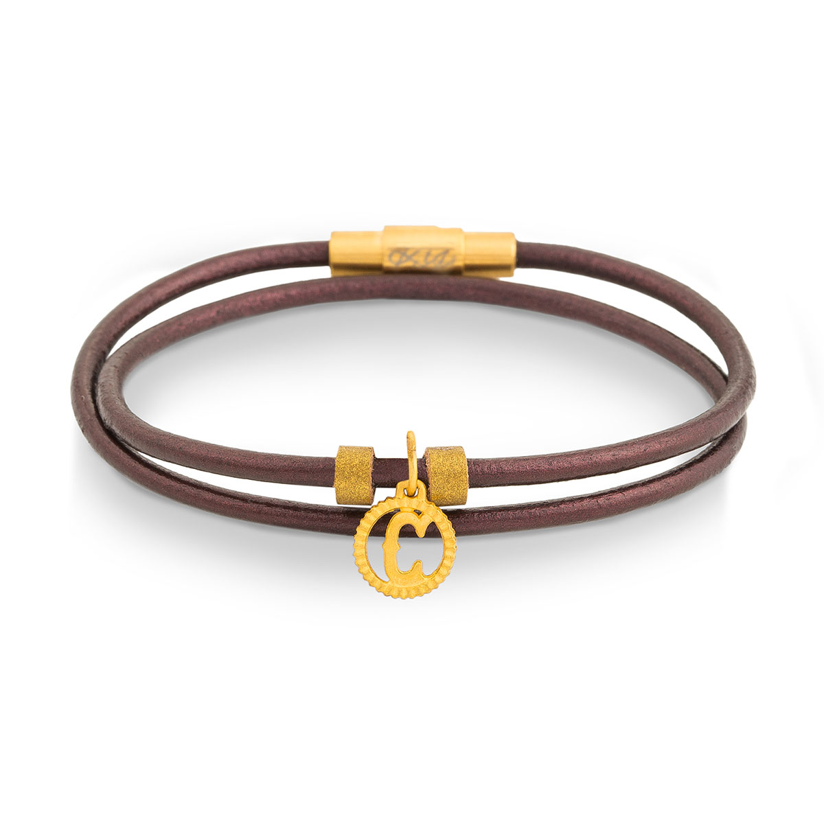 دستبند چرم و طلا  کد BAS069-003