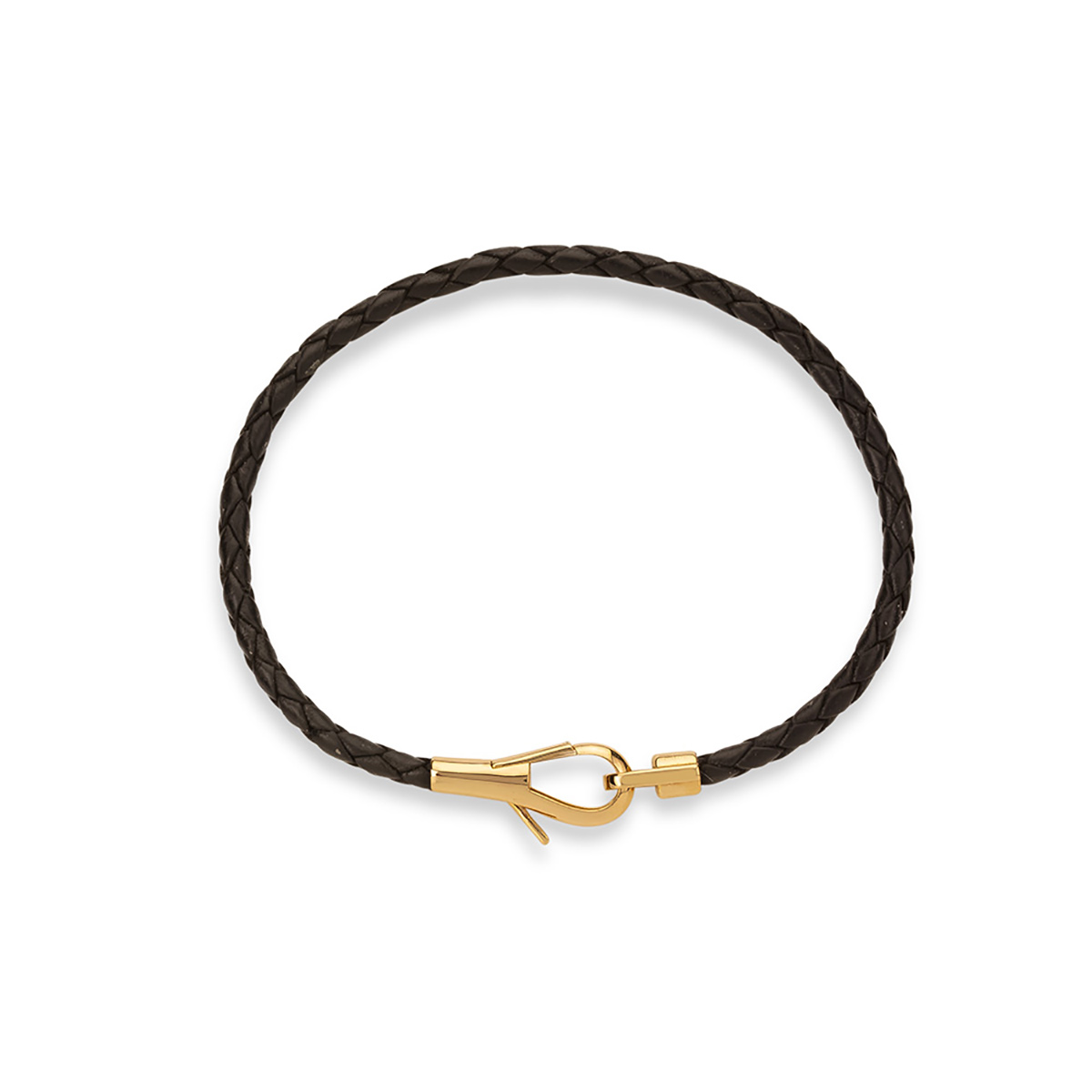 دستبند چرم و طلا  کد BM397