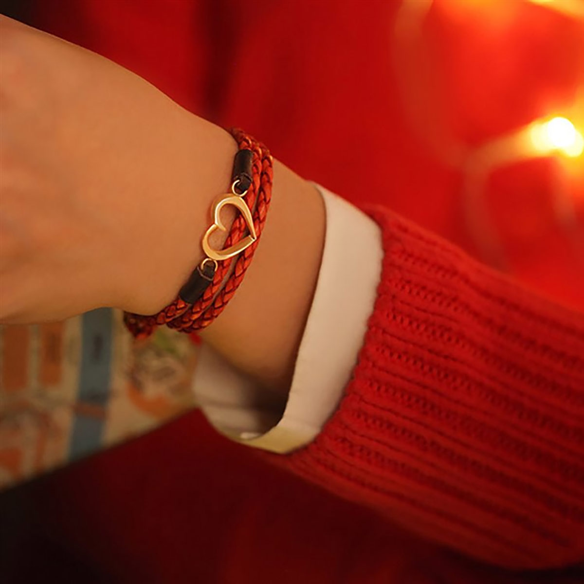 دستبند چرم و طلا  کد BM030