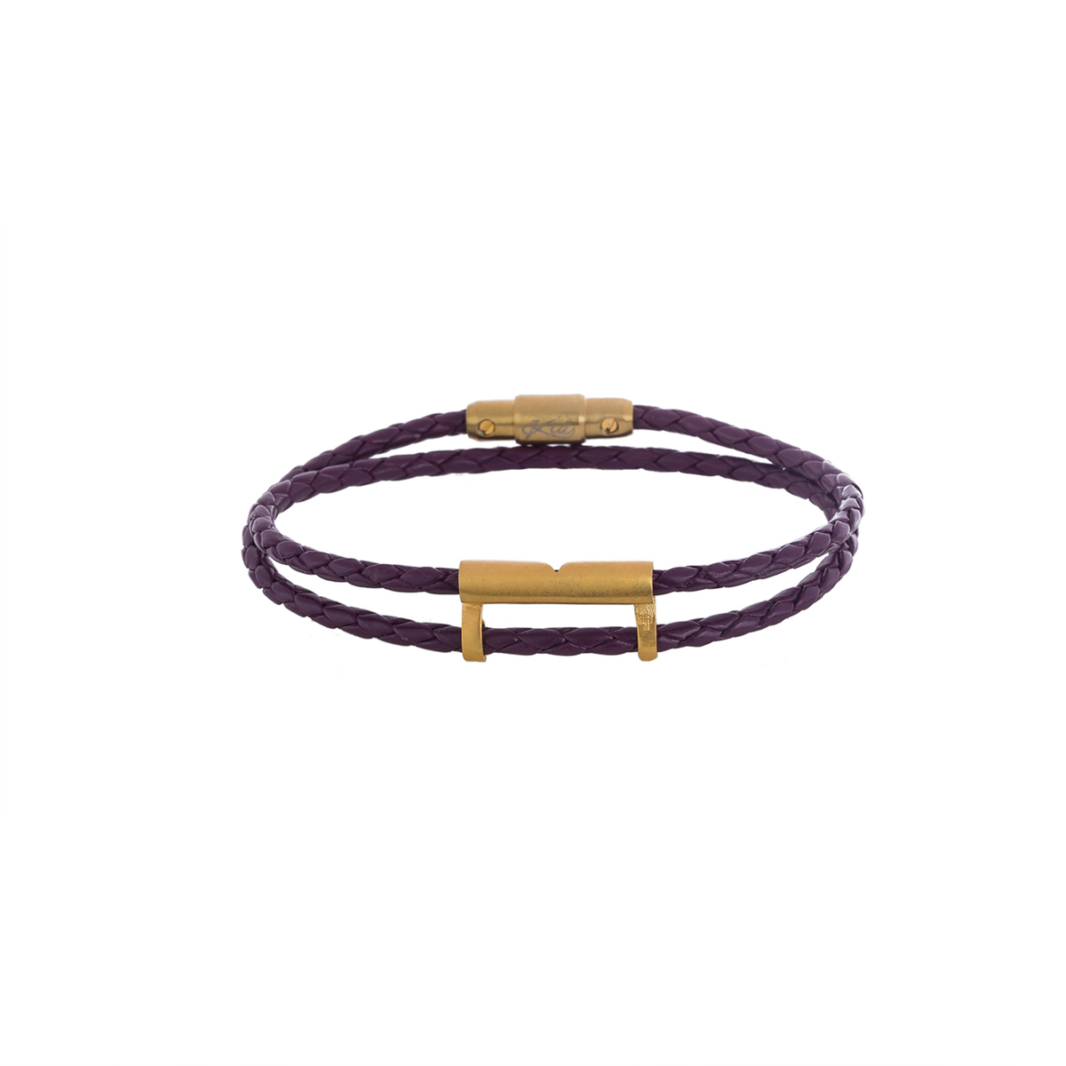 دستبند چرم و طلا  کد BM326