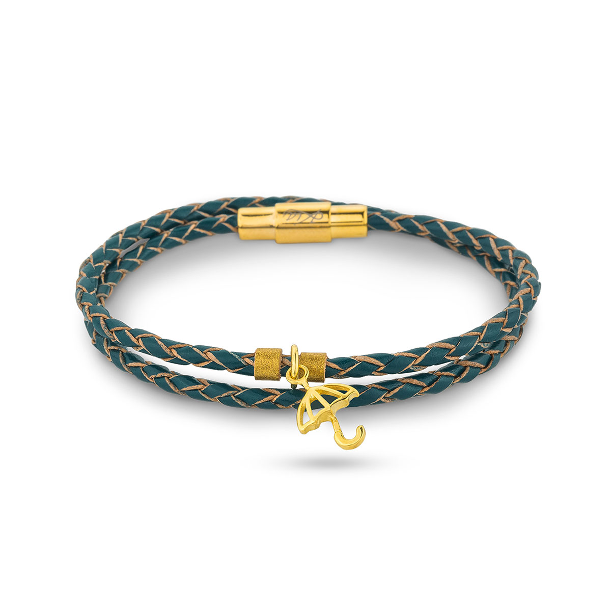 دستبند چرم و طلا  کد BM062