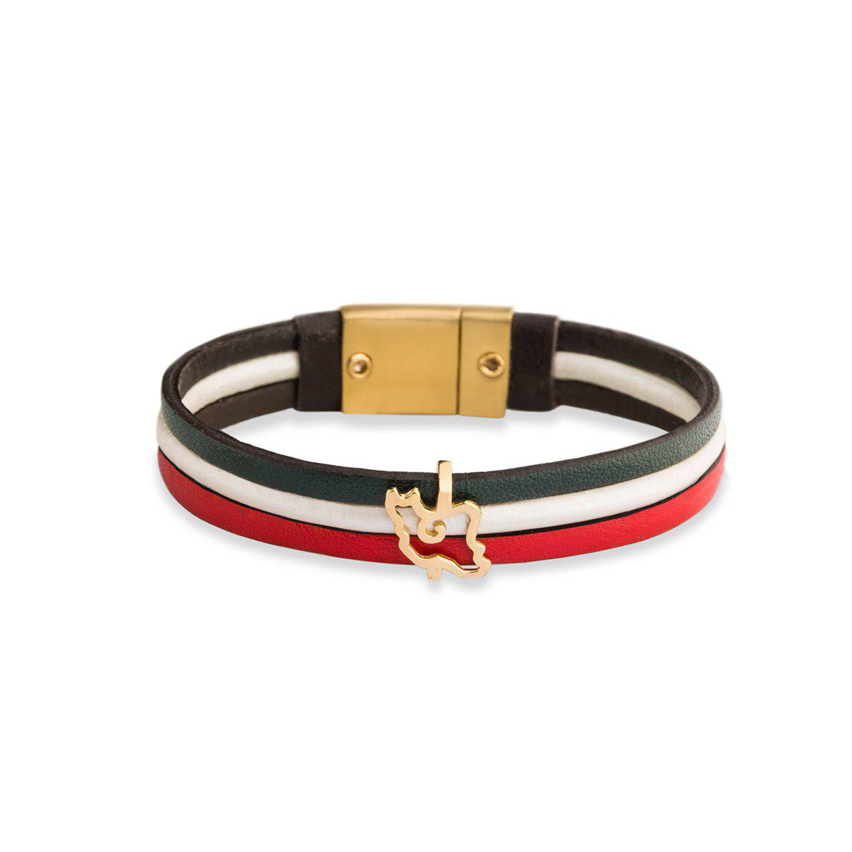 دستبند چرم و طلا  کد BR026