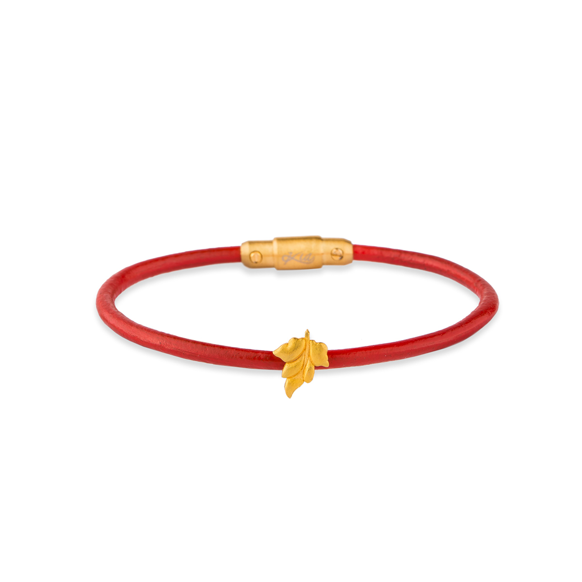 دستبند چرم و طلا  کد BM245