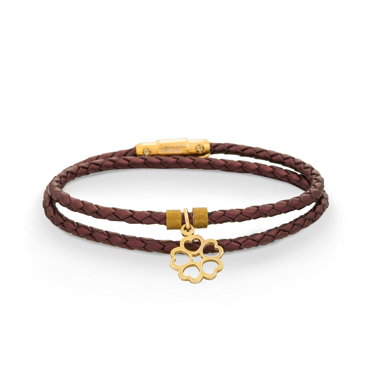 دستبند چرم و طلا  کد BR099