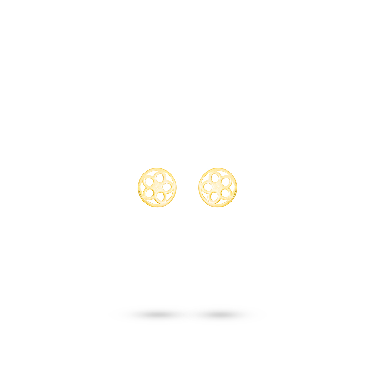 گوشواره گوشواره میخی طلا طرح دایره گل کد EMH001