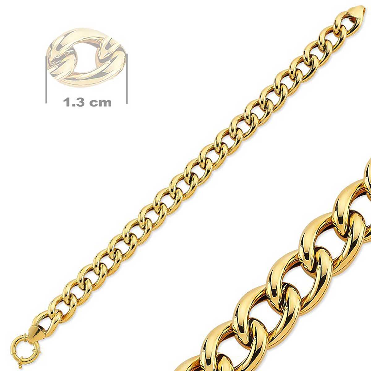 دستبند زنجير طلا  کد RSB-1117