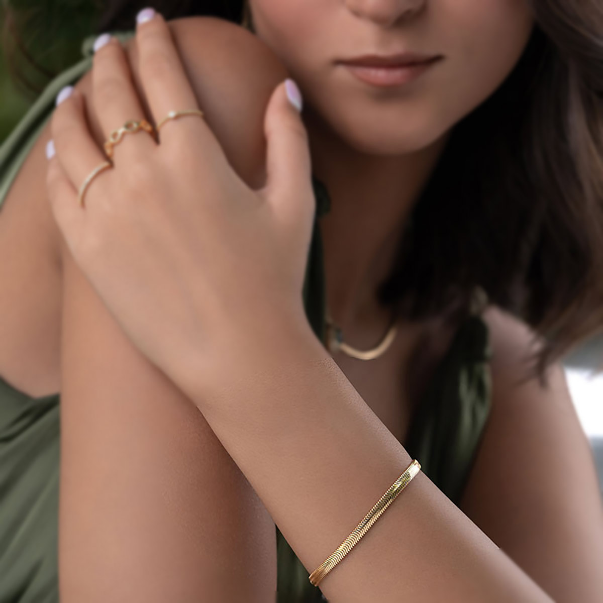 دستبند زنجير طلا  کد BMR240