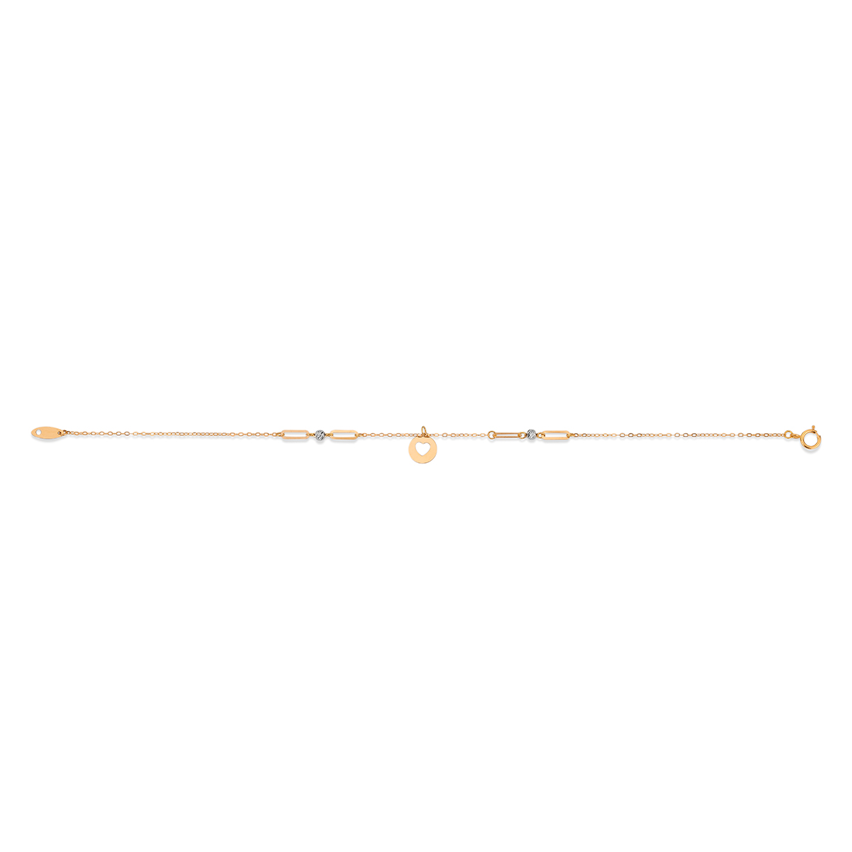 دستبند زنجير طلا استار لیزر دایره قلب کد BMR603