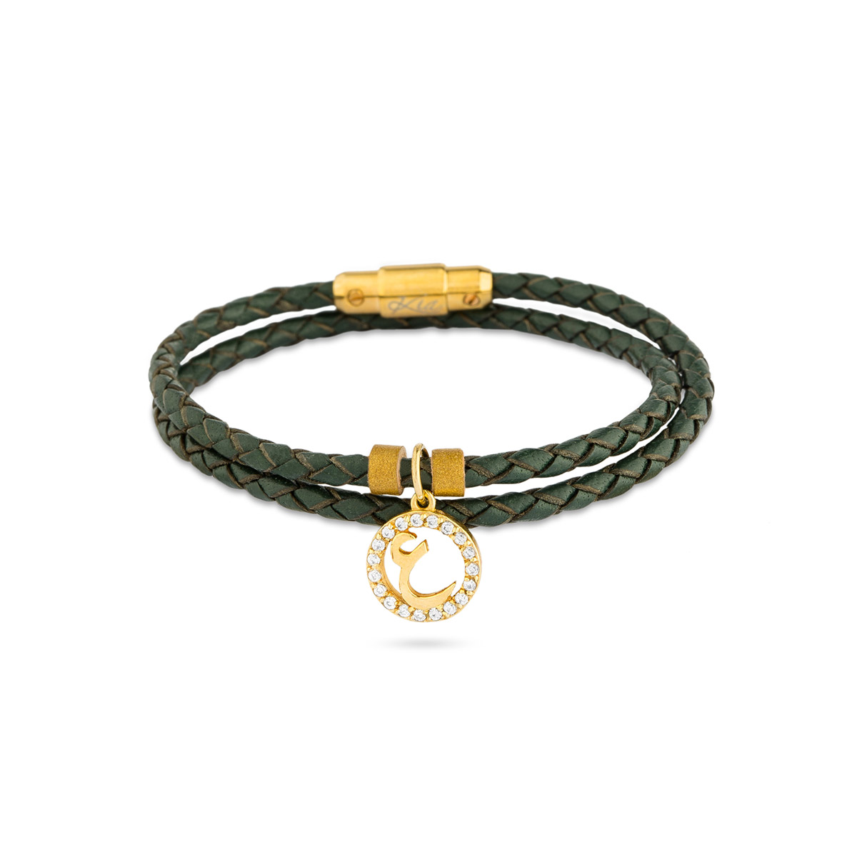 دستبند چرم و طلا  کد BM125-021