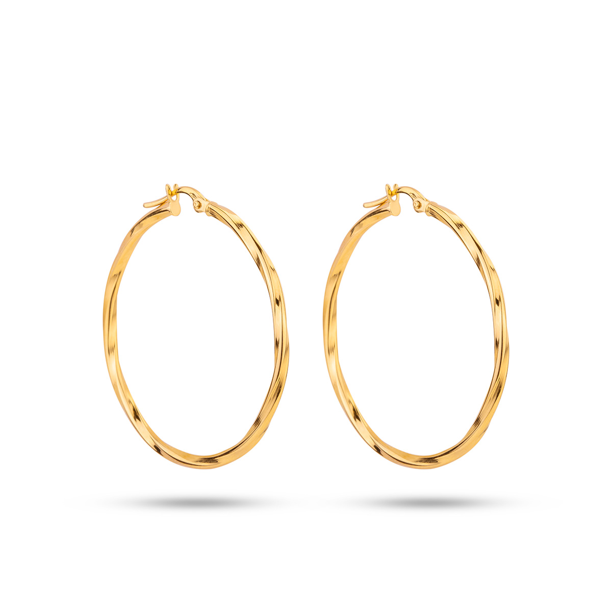 گوشواره گوشواره حلقه ای طلا طرح پیچ بزرگ کد EMR136