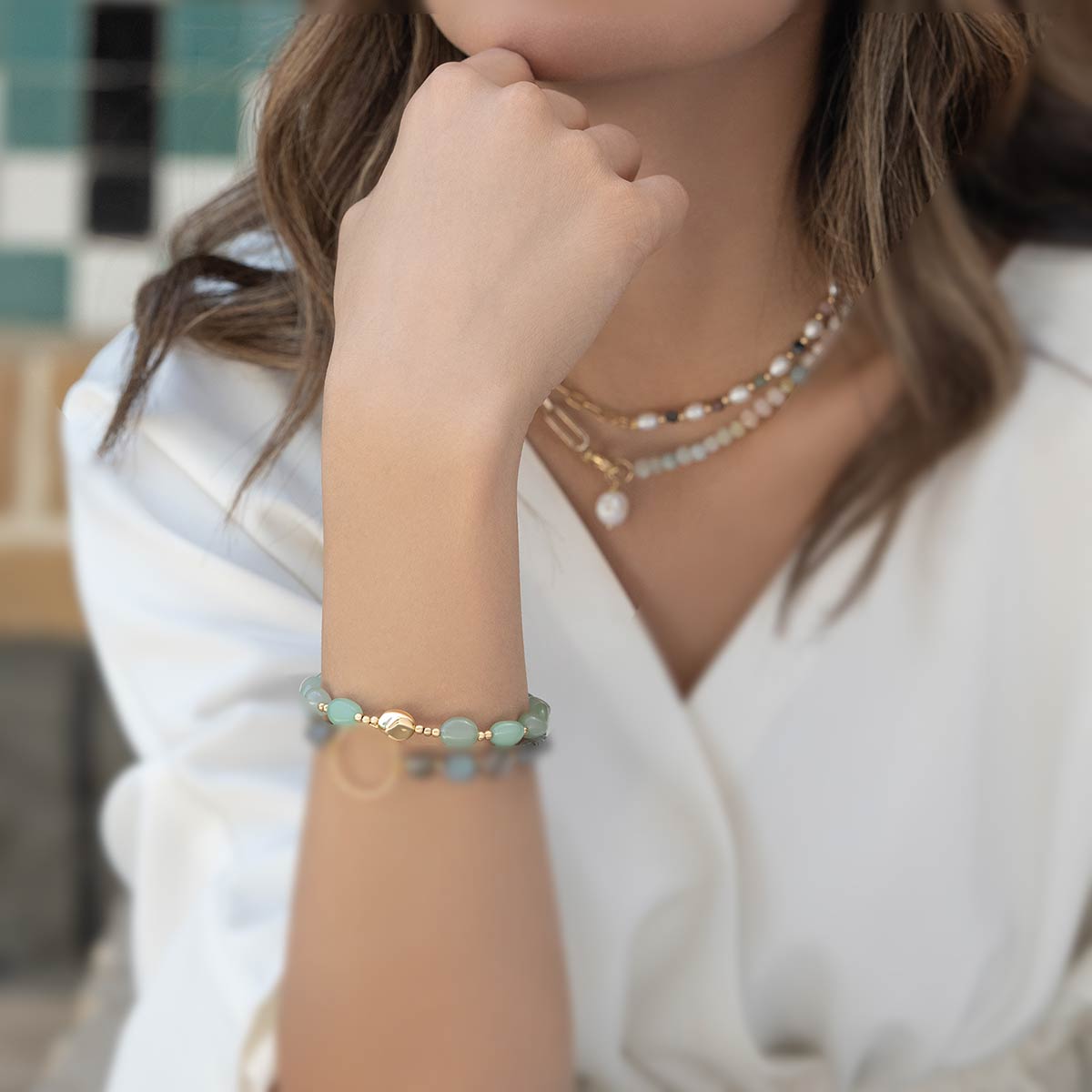 دستبند سنگی  کد BT133