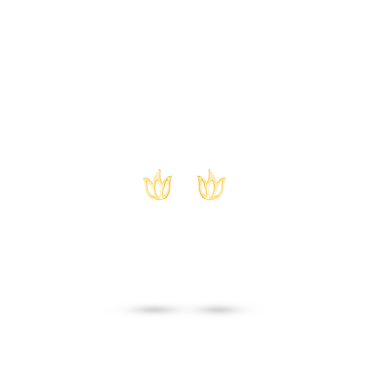 گوشواره گوشواره میخی طلا طرح گل سه برگ کد EMH006