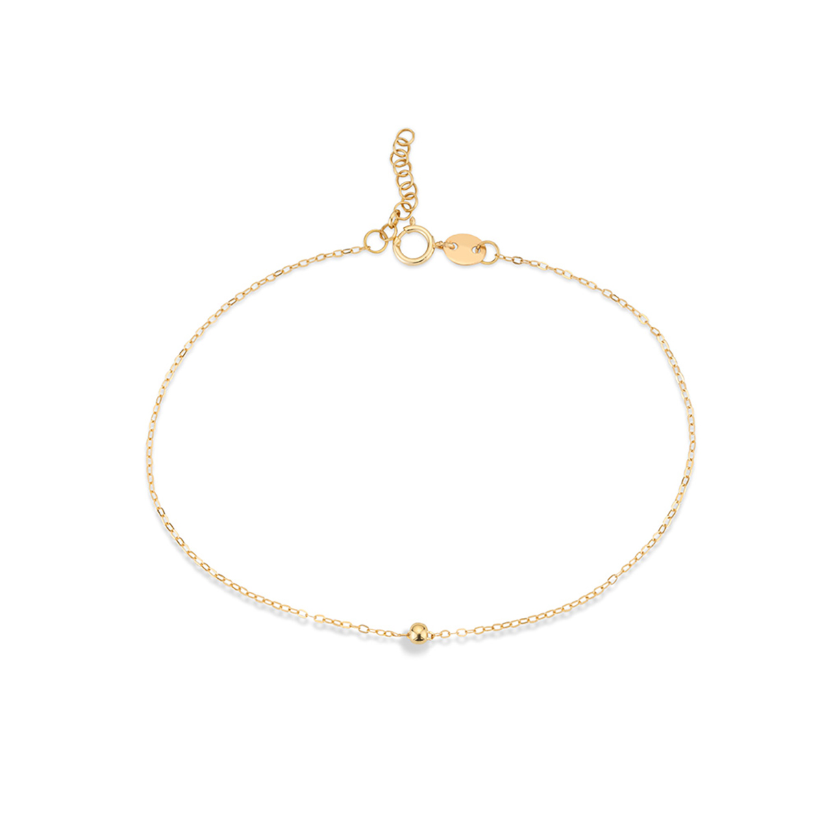 دستبند زنجير طلا گوی ساده کوچک کد BMOH155