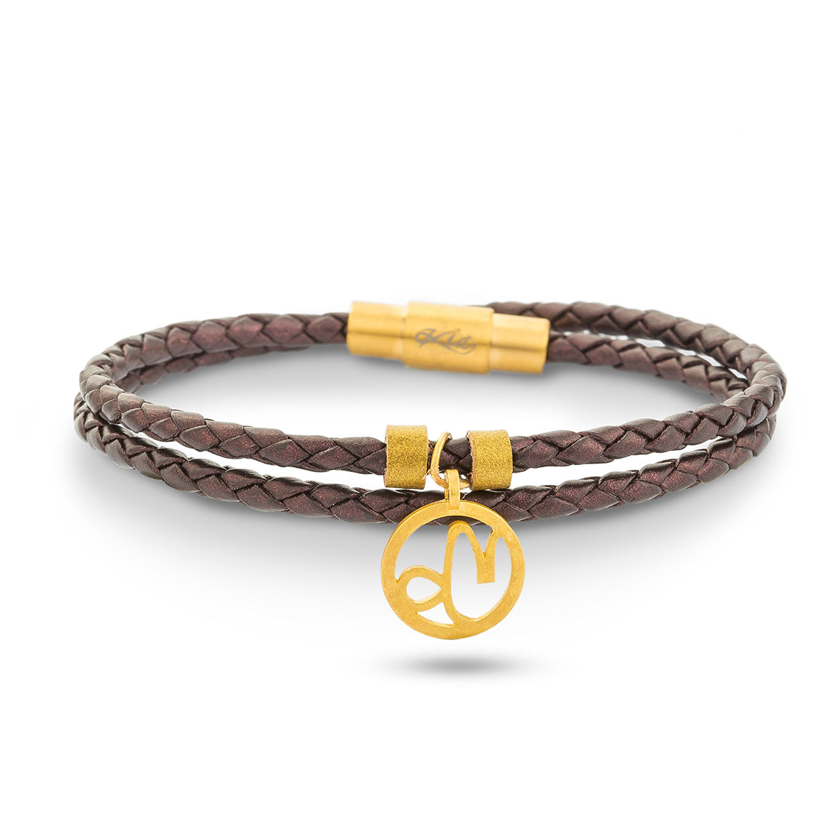 دستبند چرم و طلا  کد BR063-10