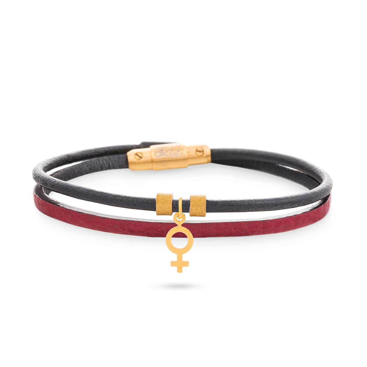 دستبند چرم و طلا  کد BR089-2