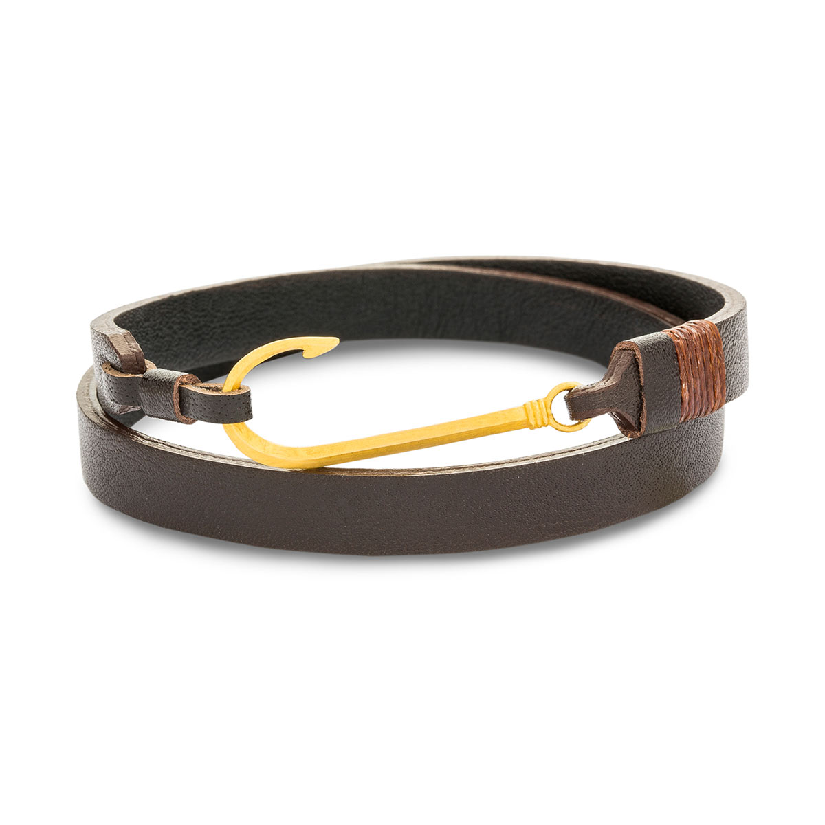دستبند چرم و طلا  کد BM197