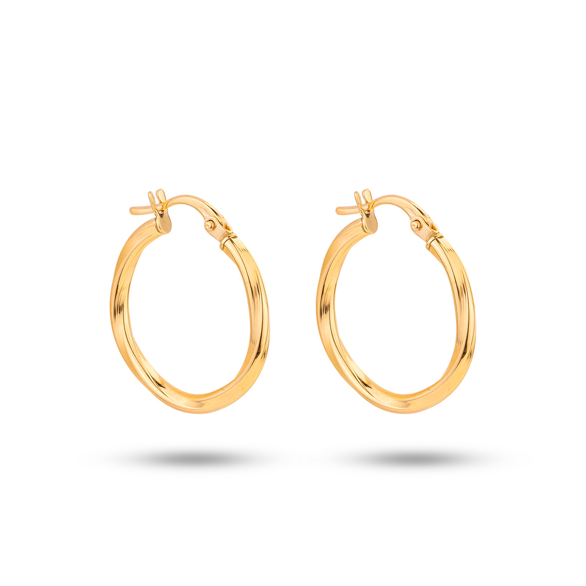 گوشواره گوشواره حلقه ای طلا ساده سایز متوسط کد EMR139