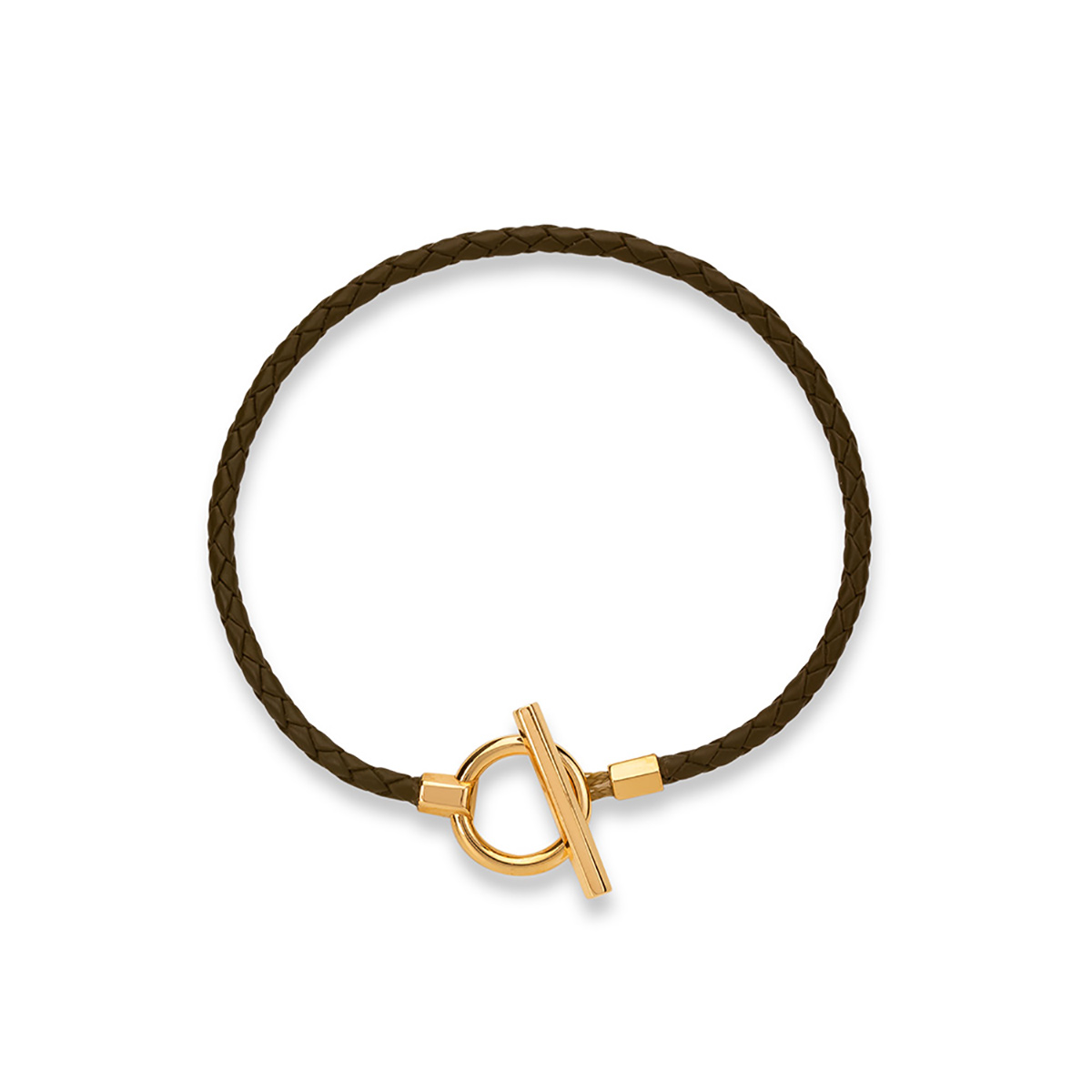 دستبند چرم و طلا  کد BM399