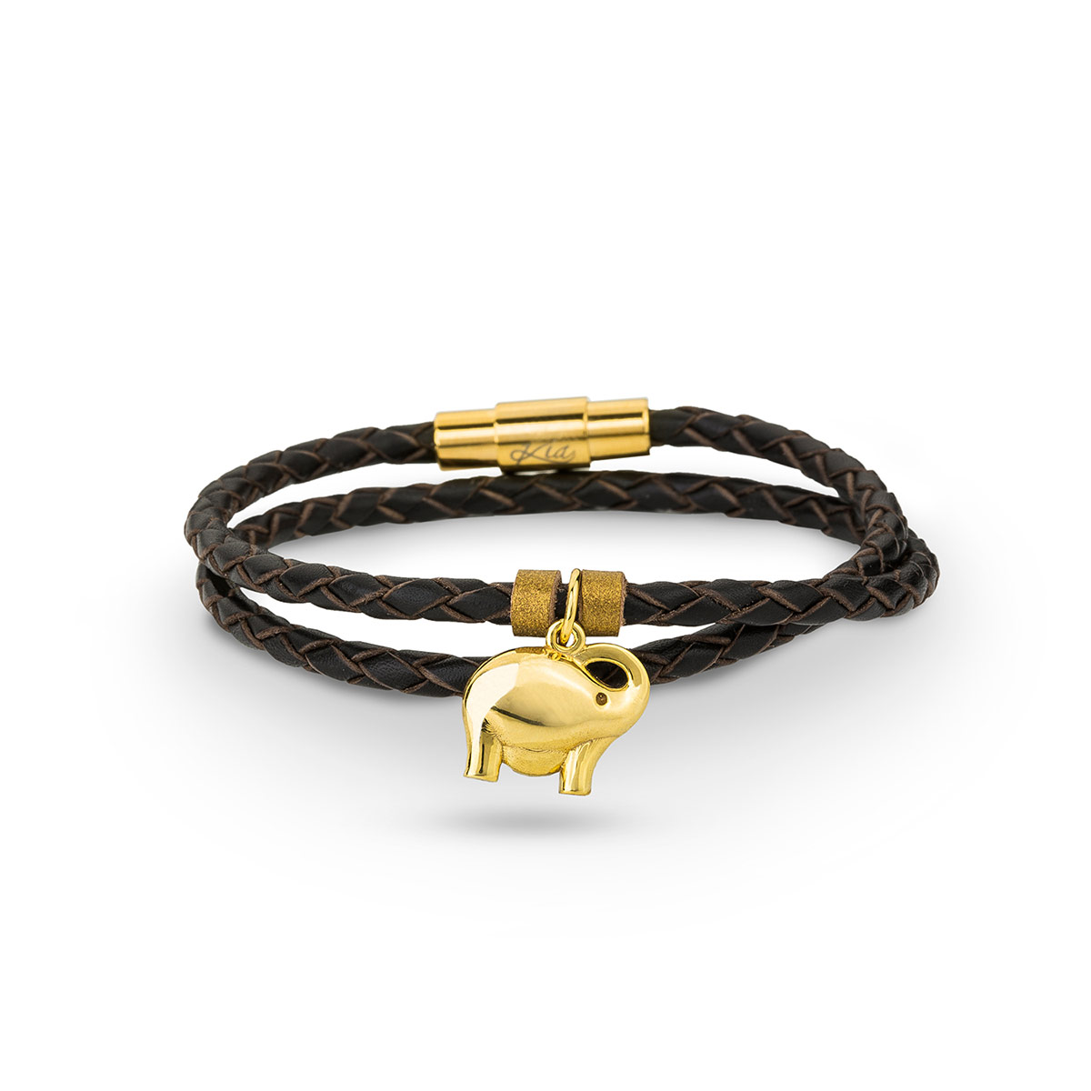 دستبند چرم و طلا  کد BM174