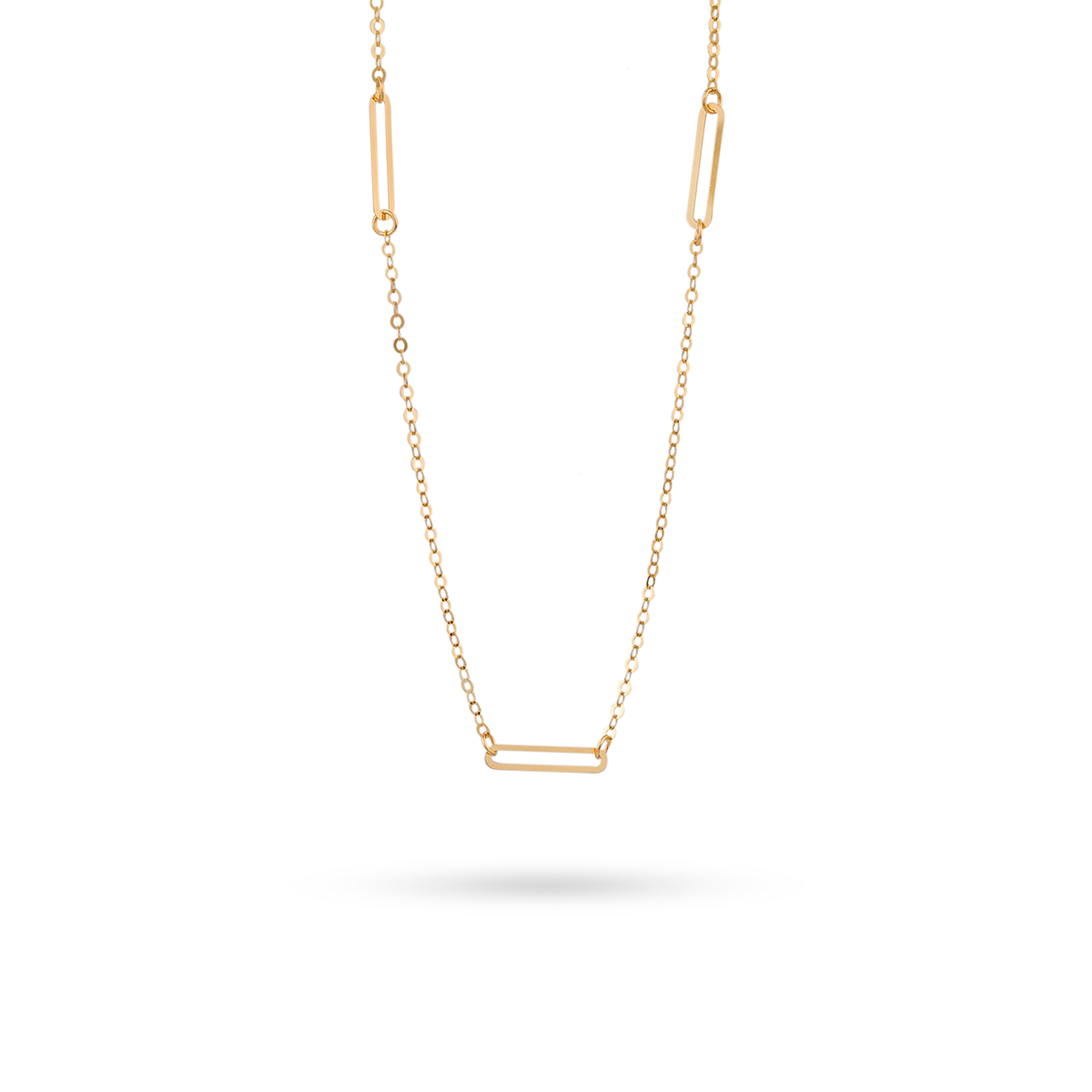 گردنبند زنجیر مستطیل ظریف کد NMR527