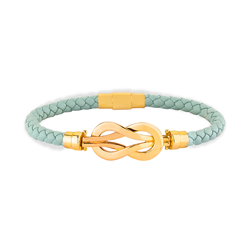 دستبند چرم و طلا  کد BMR182-4