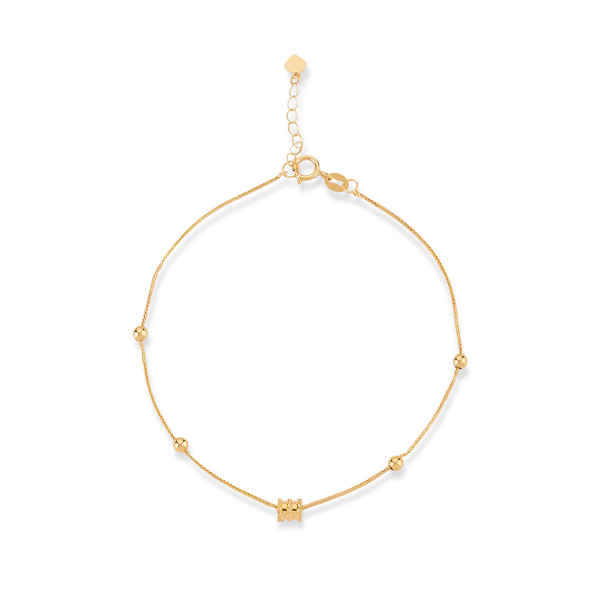 دستبند زنجير طلا گوی استوانه کد BMR524