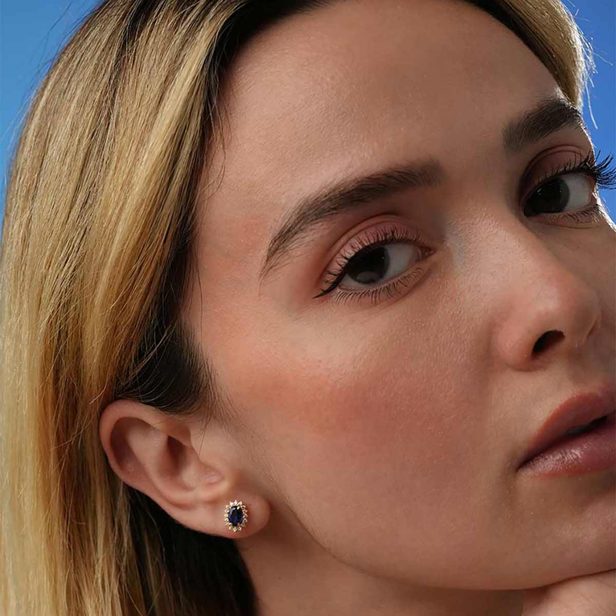 گوشواره گوشواره میخی طلا طرح بهناز کد EM413