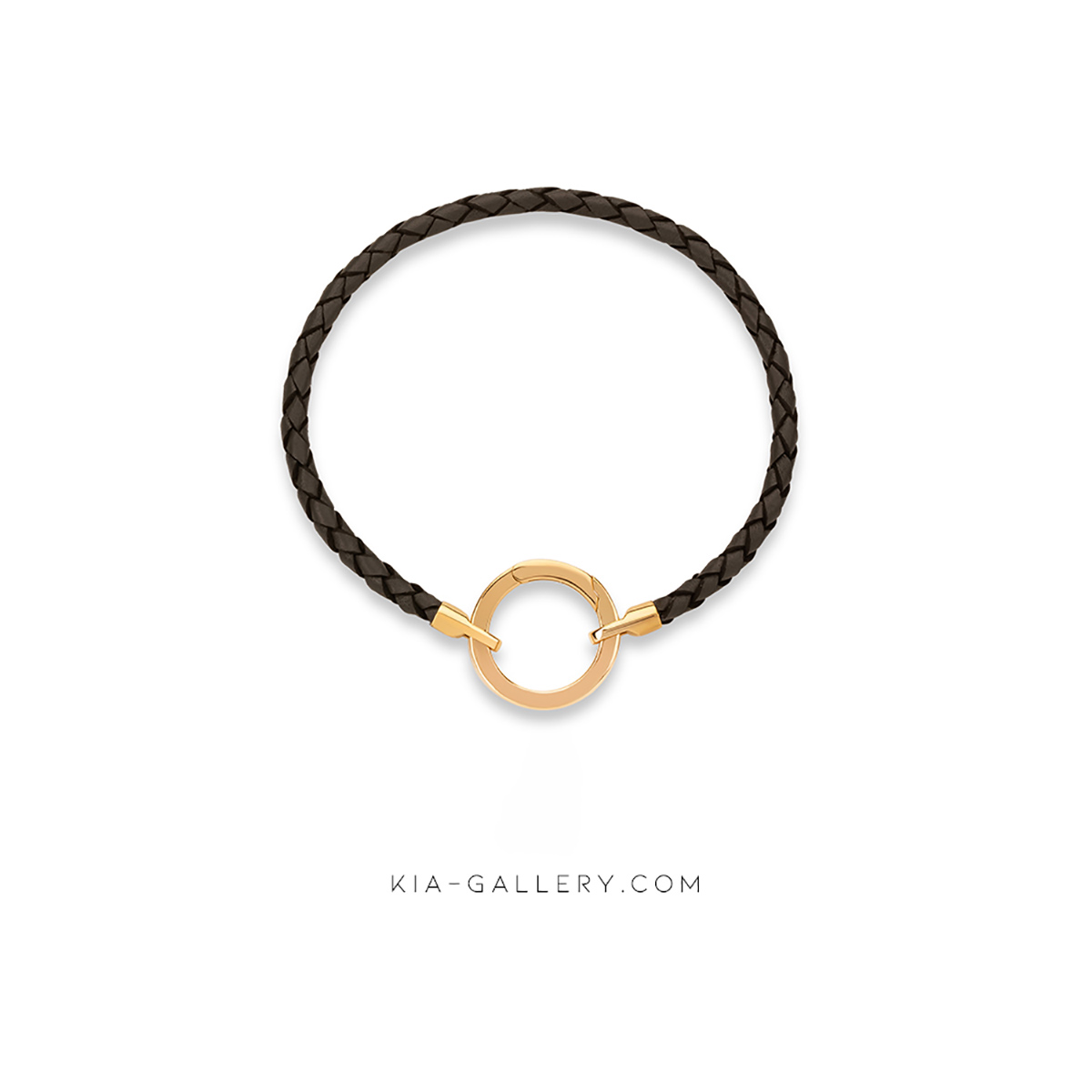 دستبند چرم و طلا  کد BM398