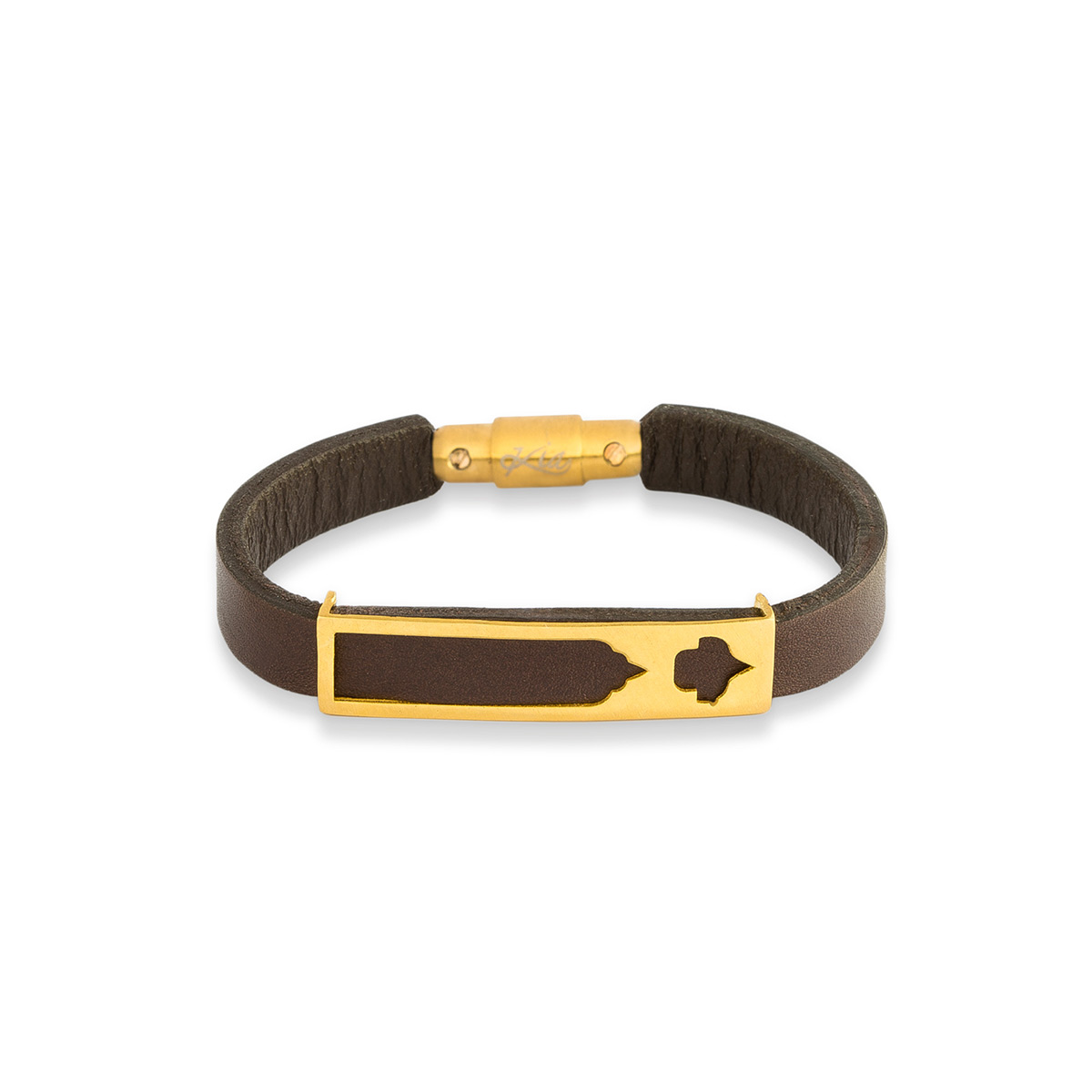دستبند چرم و طلا  کد BM205