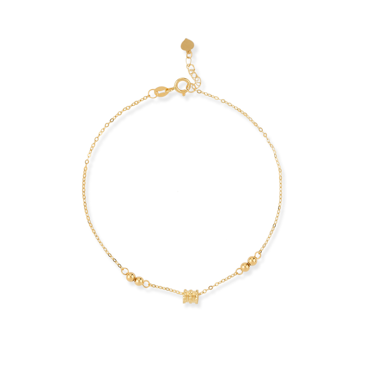 دستبند زنجير طلا چهار گوی استوانه کد BMR536