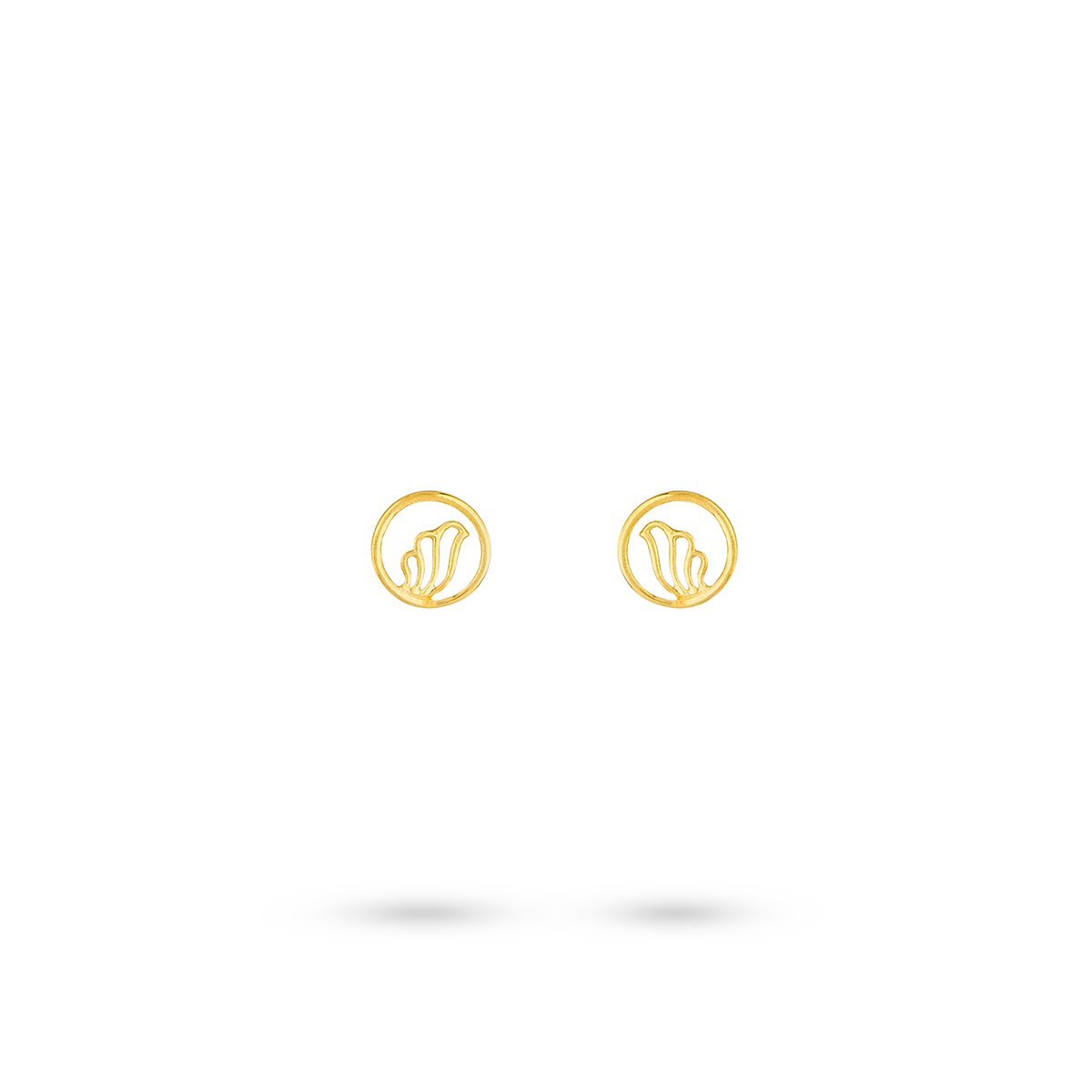 گوشواره گوشواره میخی طلا طرح دایره بال کد EMH011