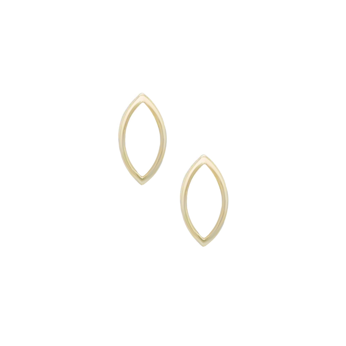 گوشواره گوشواره میخی طلا طرح برگ تو خالی کد EMOH037