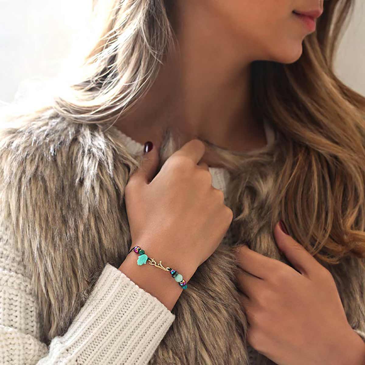 دستبند سنگی  کد BSH089