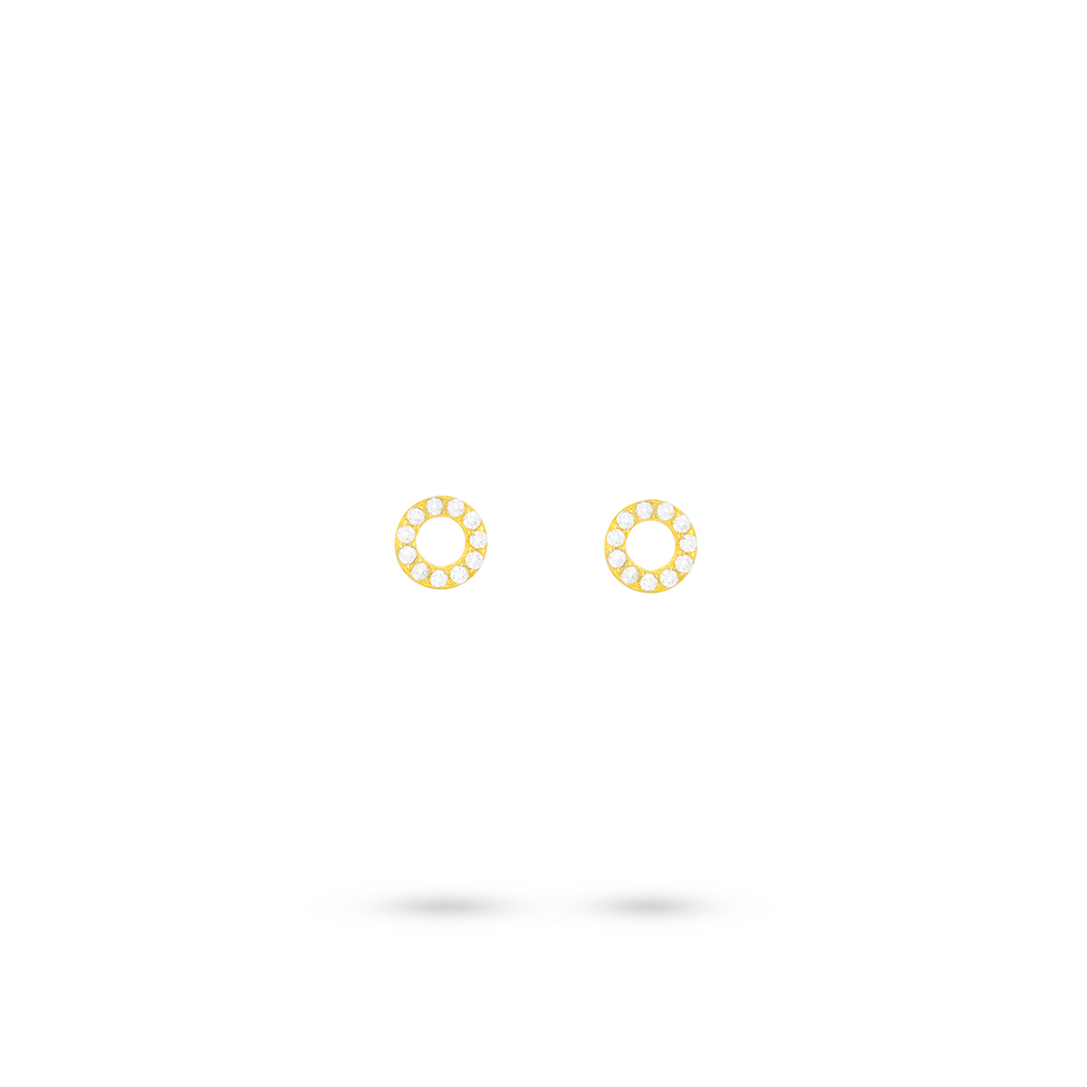 گوشواره گوشواره میخی طلا طرح دایره نگین دار کد EM300