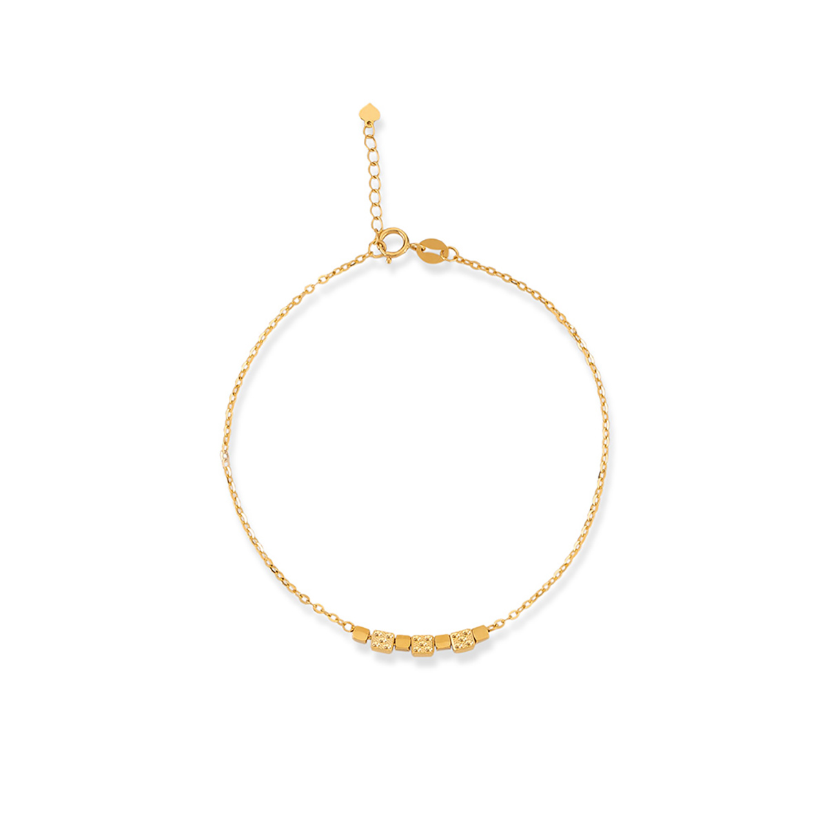 دستبند زنجير طلا هفت مکعب کد BMR525