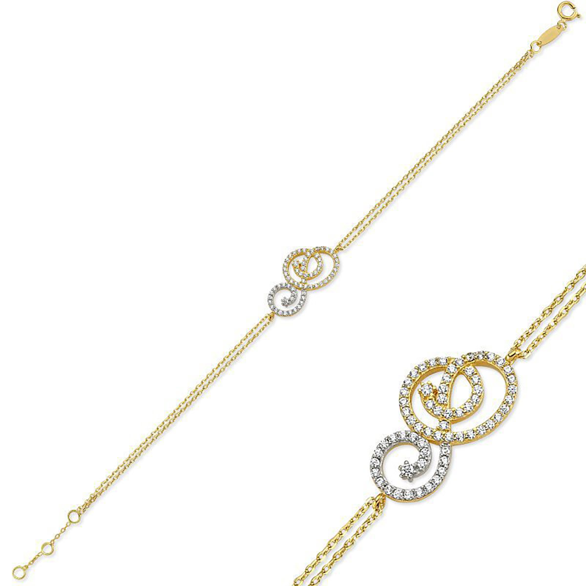 دستبند زنجير طلا  کد RS-554