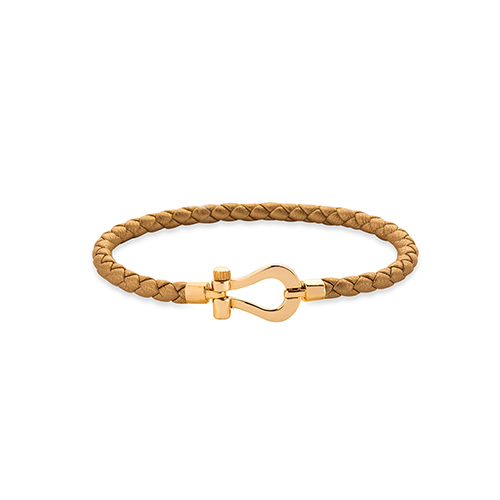 دستبند چرم و طلا  کد BMR042