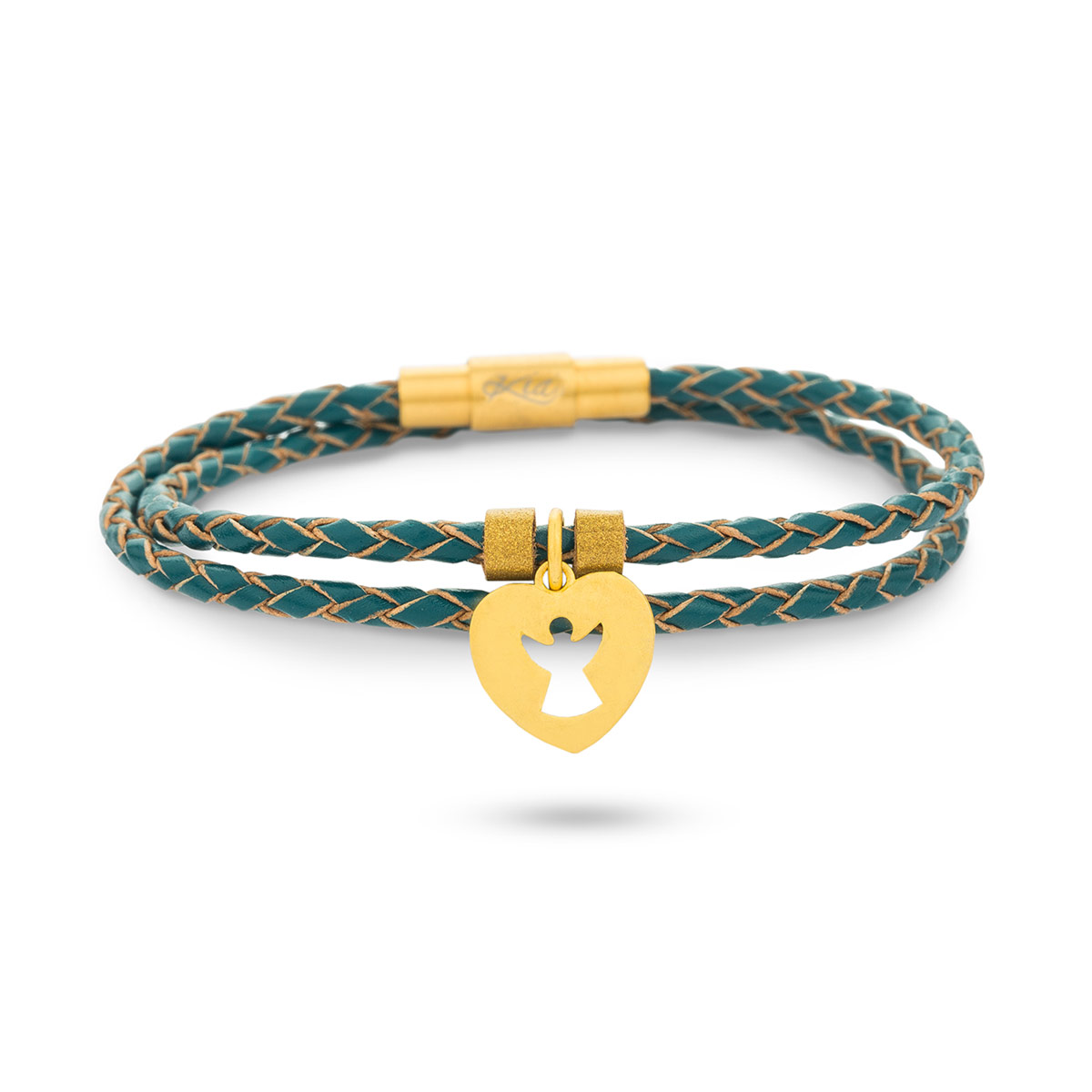 دستبند چرم و طلا  کد BM247