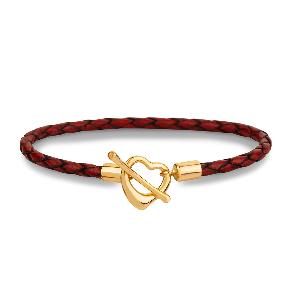 دستبند چرم و طلا  کد BM427