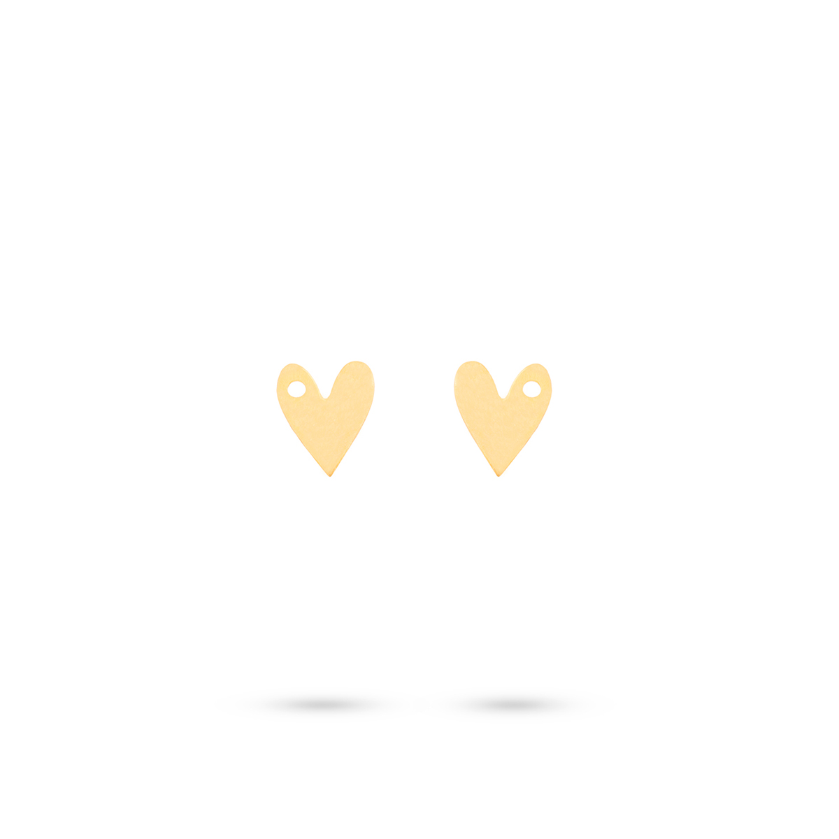 گوشواره گوشواره میخی طلا طرح قلب سوراخ کد ER016