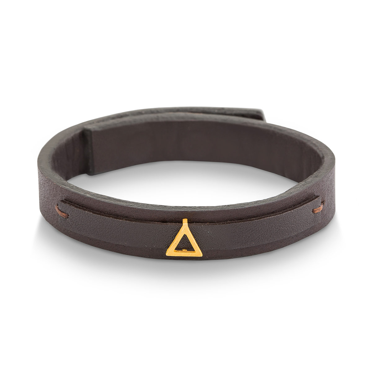 دستبند چرم و طلا  کد BR050