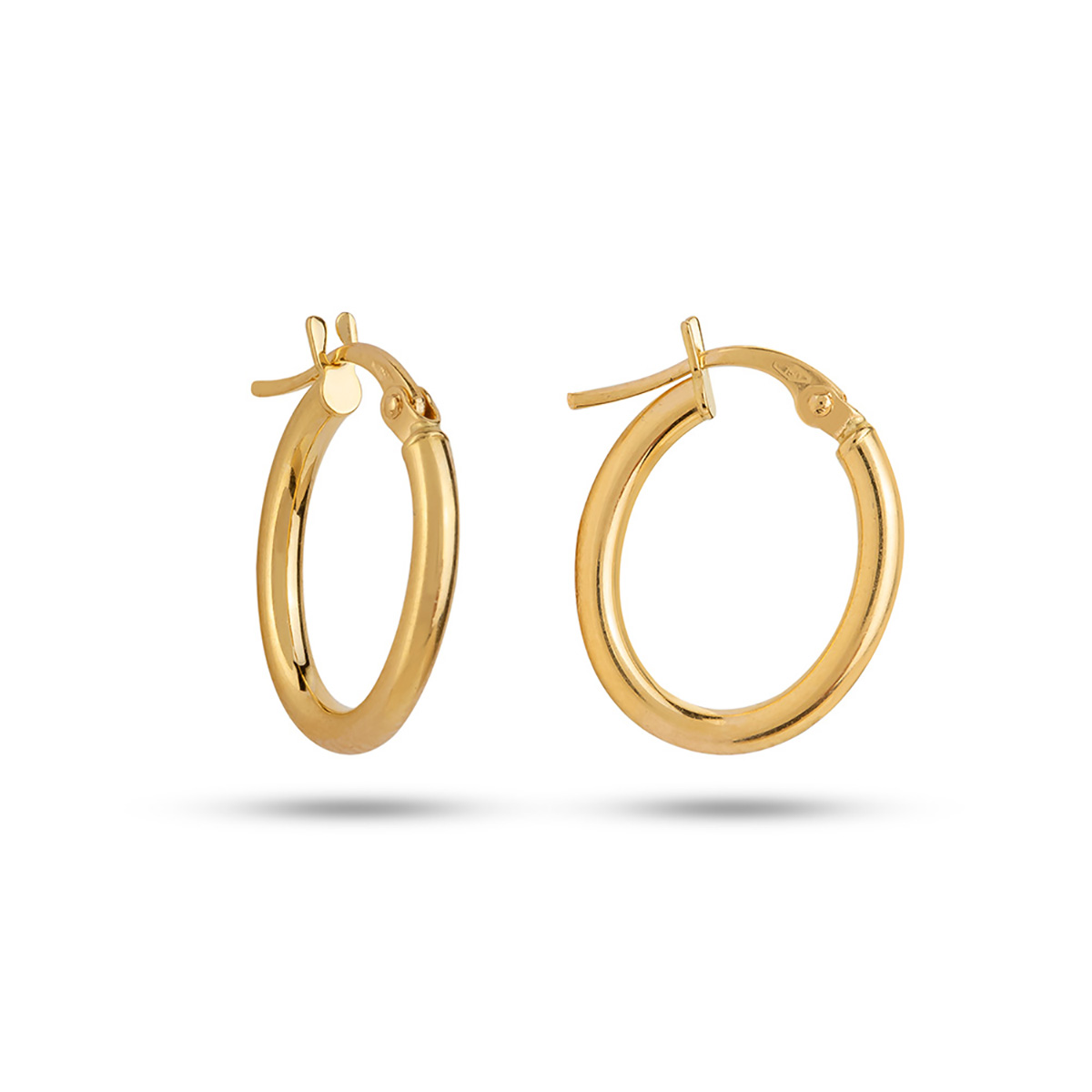 گوشواره گوشواره حلقه ای طلا طرح بیضی ضخیم کد EMR163