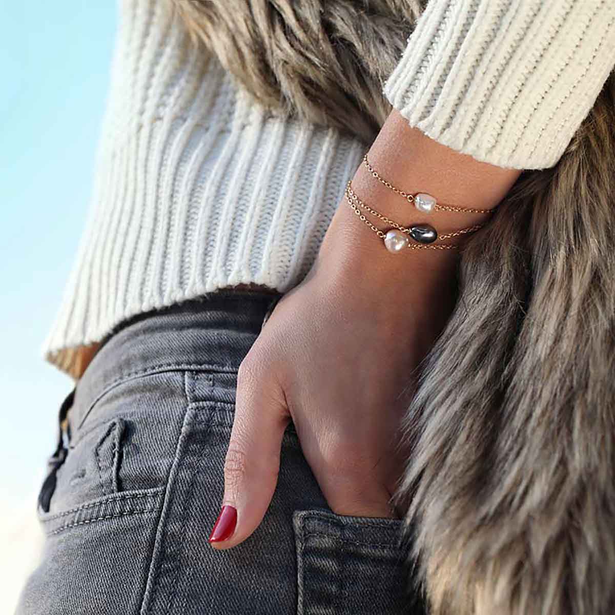 دستبند زنجير طلا  کد BT068