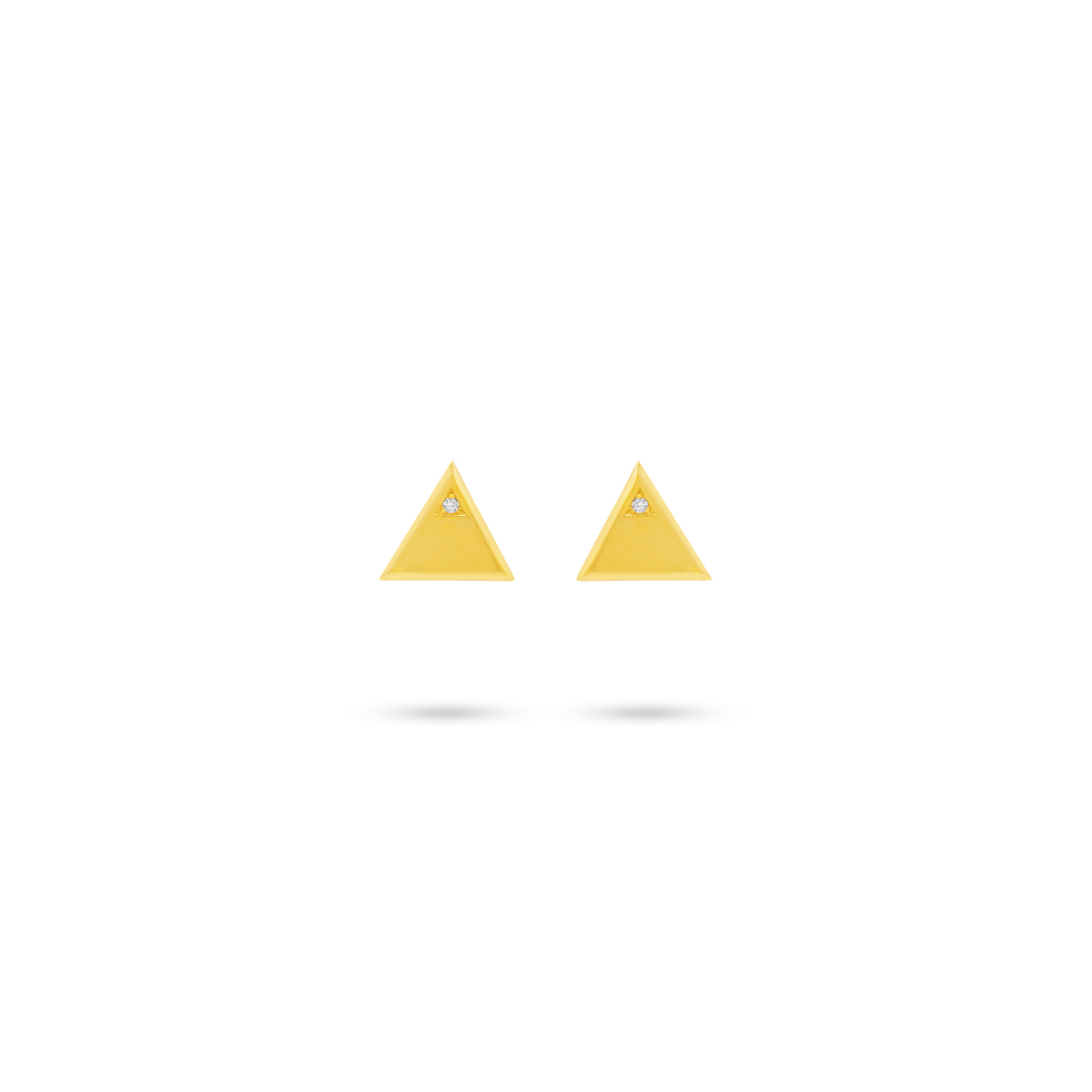 گوشواره گوشواره میخی طلا طرح مثلث تک نگین کد EM157