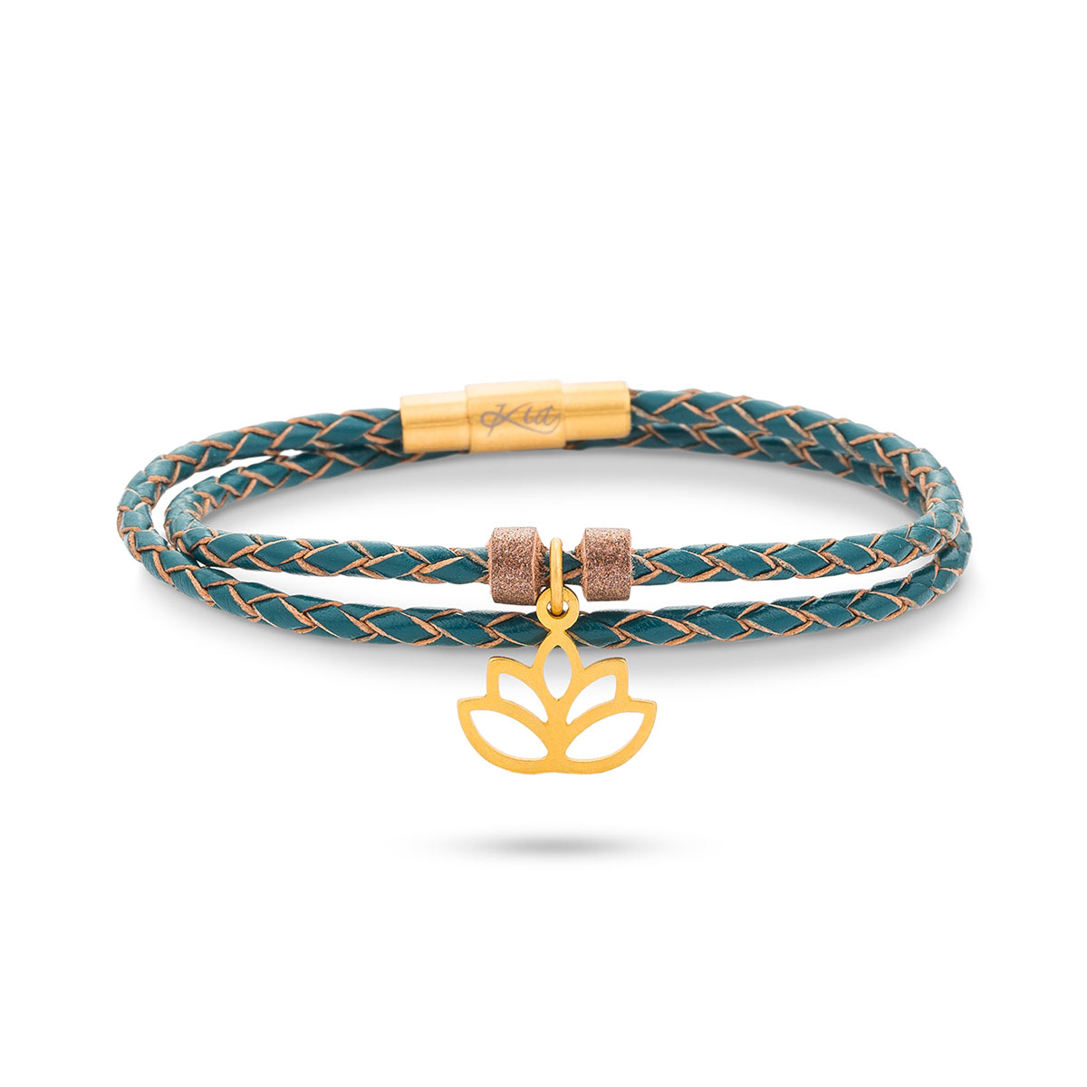 دستبند چرم و طلا  کد BR077