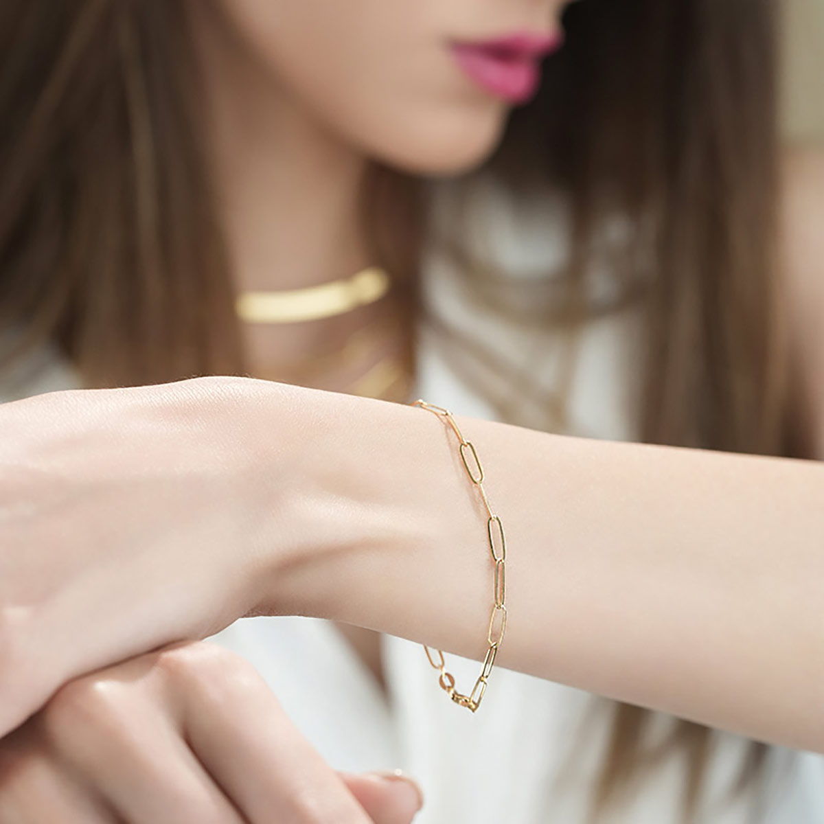 دستبند زنجير طلا  کد BMR217