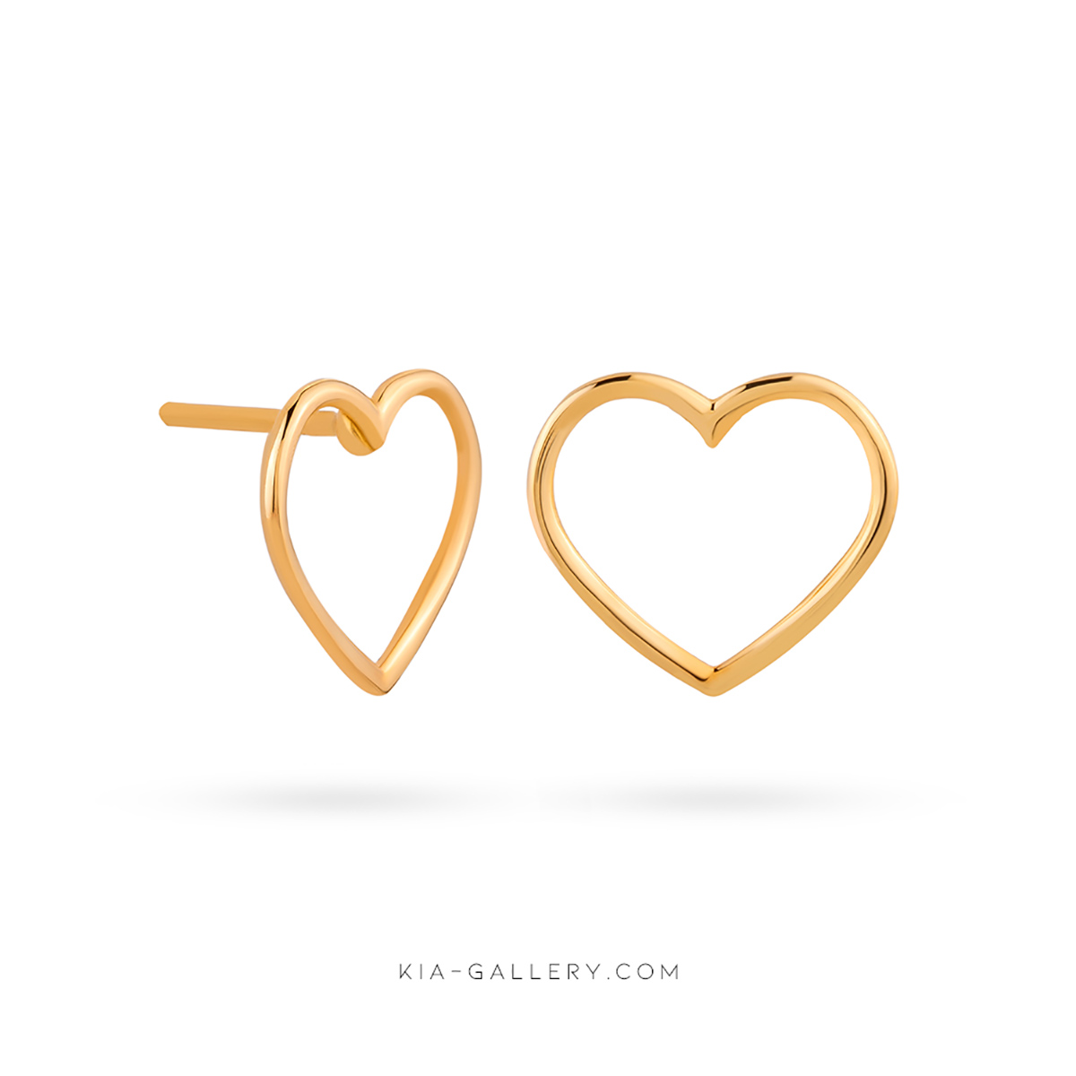 گوشواره گوشواره میخی طلا طرح قلب کد EM369